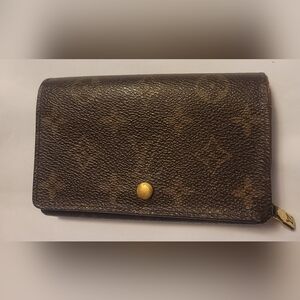 Vintage Louis Vuitton Monogram Porte Monnaie Bifold Wallet Authentic
